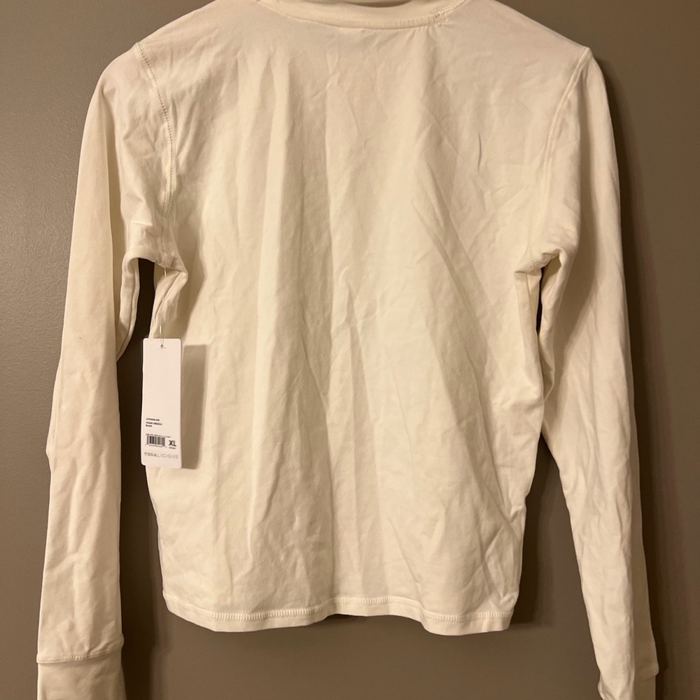 Yogalicious Off White Long Sleeve Melissa Fitted Tee NWT XL - Picture 6 of 8